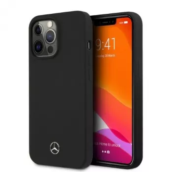 Mercedes-Benz MEHMP13LSILBK iPhone 13 Pro/13 6,1 inch juodas silikoninis kietas dėklas su MagSafe