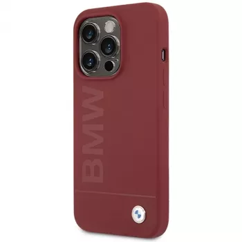 BMW M Collection Silicone Hard Case with MagSafe for Apple iPhone 15 Pro 6,1 inch Red Big Logo