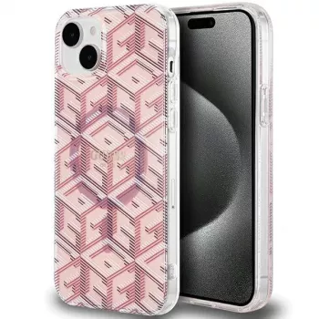 Guess GUHMP15MHGCUSTGP iPhone 15 Plus / 14 Plus 6,7 inch rožinis kietas dėklas IML GCube MagSafe