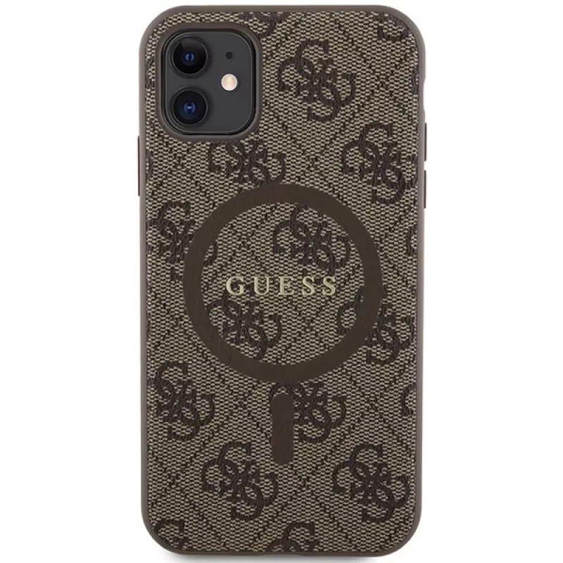 Guess GUHMN61G4GFRW Hardcase, skirtas Apple iPhone 11 / XR 6,1 inch ruda oda metalinis logotipas MagSafe 4G kolekcija