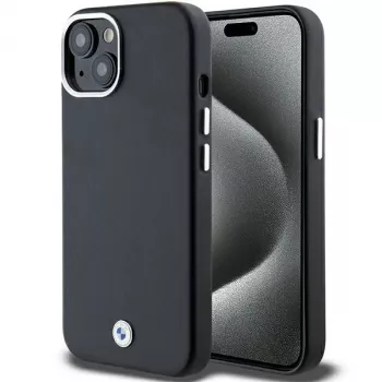BMW Signature Wrapped Metal MagSafe Case, skirtas iPhone 15 / 14 / 13 6,1 inch juodas