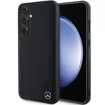 Mercedes-Benz MEHMS24S23RBGVK S24 S921 Black Hardcase Leather Debossed Line MagSafe, skirta Samsung Galaxy S24