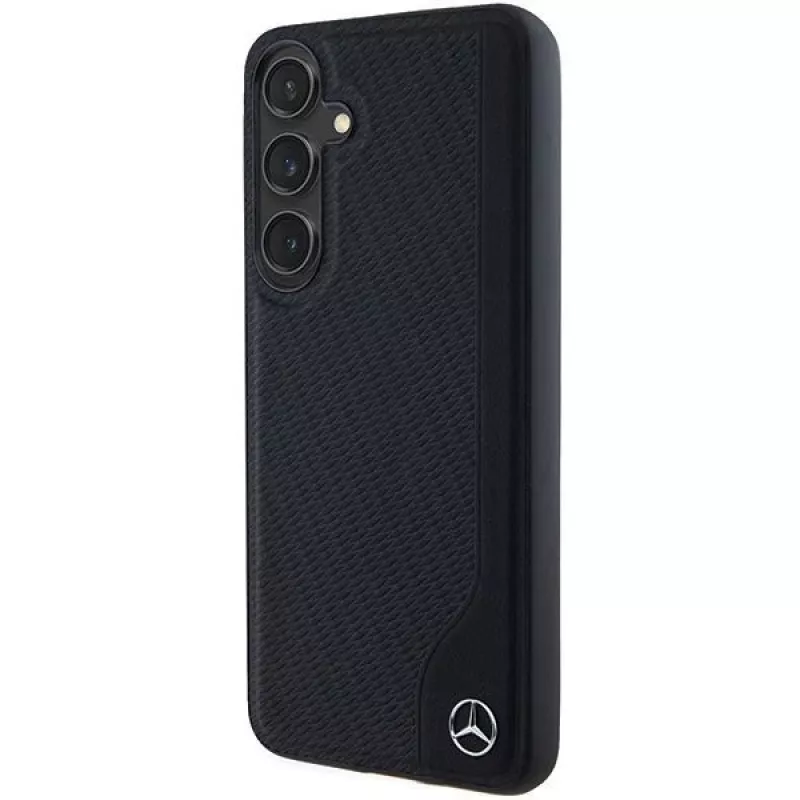 Mercedes-Benz MEHMS24S23RBGVK S24 S921 Black Hardcase Leather Debossed Line MagSafe, skirta Samsung Galaxy S24