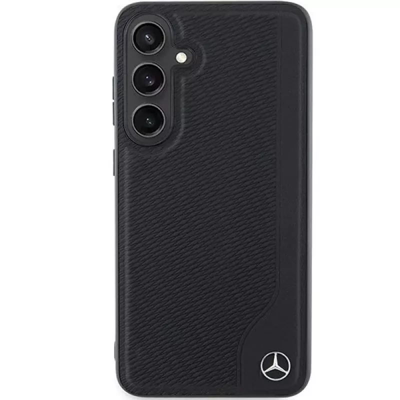 Mercedes-Benz MEHMS24S23RBGVK S24 S921 Black Hardcase Leather Debossed Line MagSafe, skirta Samsung Galaxy S24