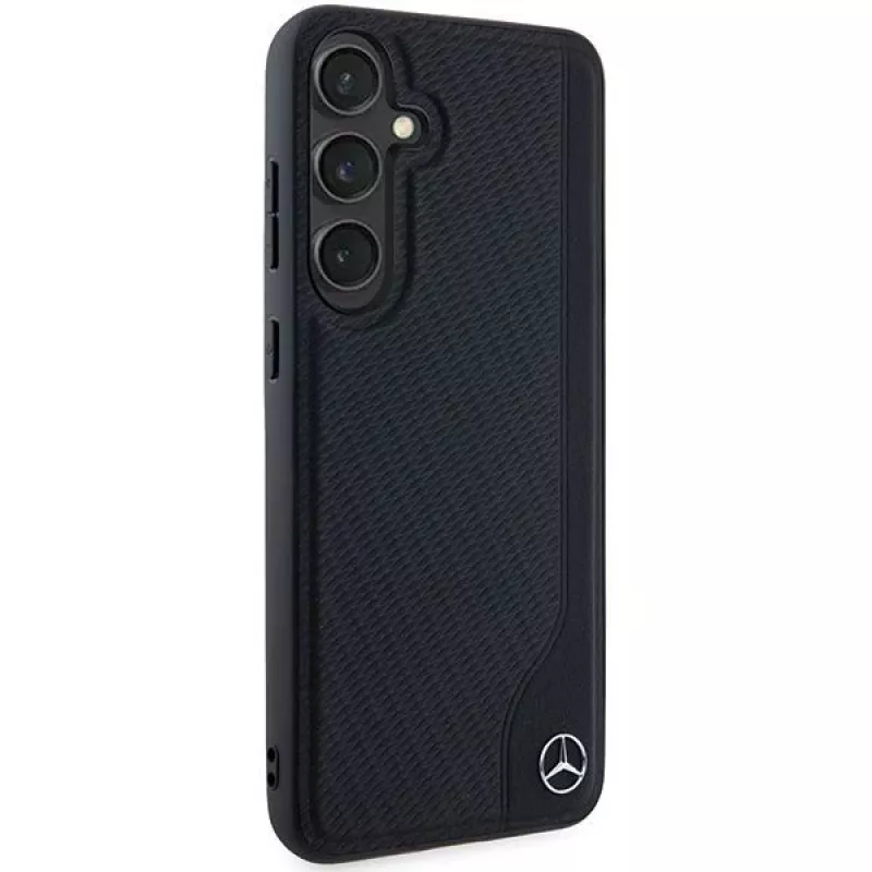 Mercedes-Benz MEHMS24S23RBGVK S24 S921 Black Hardcase Leather Debossed Line MagSafe, skirta Samsung Galaxy S24