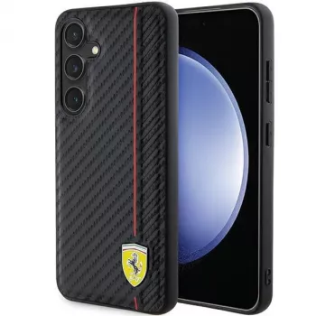 Ferrari FEHCS24SN3DUR S24 S921 Black Hardcase Carbon Printed Line, skirta Samsung Galaxy S24