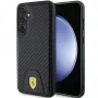 Ferrari FEHCS24MN3PUK kietas dėklas, skirtas Samsung Galaxy S24+ (SM-S926) - anglies pluošto raštas, susiūtas dugnas - juoda