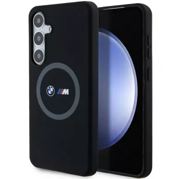 BMW M Collection Silicone Hard Case su laikikliu ir MagSafe Samsung Galaxy S24+ (SM-S926) - Juoda