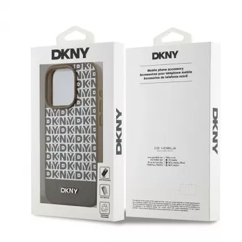 DKNY DKHMP15XPSOSPW Hardcase Leather Printed Pattern Metal Logo MagSafe, skirta iPhone 15 Pro Max 6,7 inch ruda