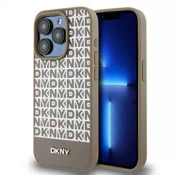 DKNY DKHMP15XPSOSPW Hardcase Leather Printed Pattern Metal Logo MagSafe, skirta iPhone 15 Pro Max 6,7 inch ruda