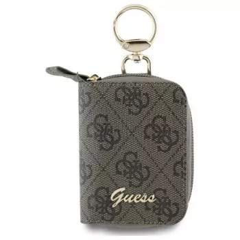Guess kabelių dėklas GUABP4DPTW rudos spalvos 4G Triangle Eco-Leather priedų organizatorius