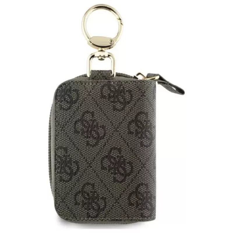 Guess kabelių dėklas GUABP4DPTW rudos spalvos 4G Triangle Eco-Leather priedų organizatorius