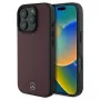 Mercedes-Benz MEHMP16L23RBARR Kietas dėklas, skirtas iPhone 16 Pro 6,3 inch raudonai tekstūruotai ir lygiai odai su MagSafe
