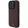 Mercedes-Benz MEHMP16L23RBARR Kietas dėklas, skirtas iPhone 16 Pro 6,3 inch raudonai tekstūruotai ir lygiai odai su MagSafe