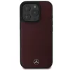 Mercedes-Benz MEHMP16L23RBARR Kietas dėklas, skirtas iPhone 16 Pro 6,3 inch raudonai tekstūruotai ir lygiai odai su MagSafe