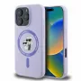 Karl Lagerfeld KLHMP16LSCMKCRHU iPhone 16 Pro 6,3 inch violetinis silikoninis kietas dėklas su Karl & Choupette žiedu ir MagSafe