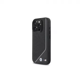 BMW M Perforated Twisted Line MagSafe Hard Case, skirta iPhone 16 Pro (6,3 colio) - Juoda