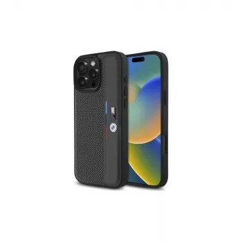 BMW BMHCP16L23PUPVA iPhone 16 Pro 6.3 Anthracite Hardcase M Perforated Tricolor Detail Line