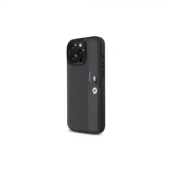 BMW BMHCP16L23PUPVA iPhone 16 Pro 6.3 Anthracite Hardcase M Perforated Tricolor Detail Line