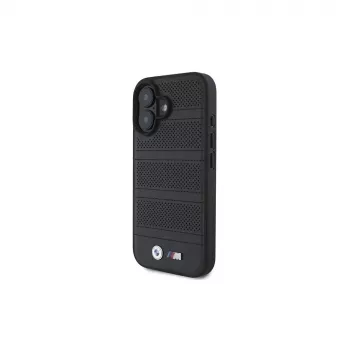 BMW M Collection Perforated and Stitched Line Hard Case, skirtas iPhone 16 6,1 colio - juoda