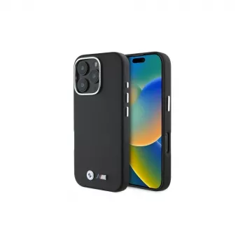 BMW M Collection Smooth Full Wrapped Metal MagSafe Hard Case, skirtas Apple iPhone 16 Pro 6,3 colio - juoda