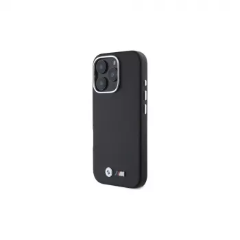 BMW M Collection Smooth Full Wrapped Metal MagSafe Hard Case, skirtas Apple iPhone 16 Pro 6,3 colio - juoda