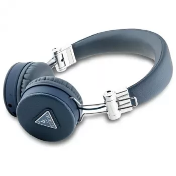 Guess Grained Classic Round Shape Wireless Bluetooth Over-Ear Headphones su ENC (mėlyna)