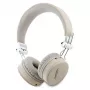 Guess Grained Classic Round Shape Wireless Bluetooth Over-Ear Headphones su ENC, Smėlio spalvos