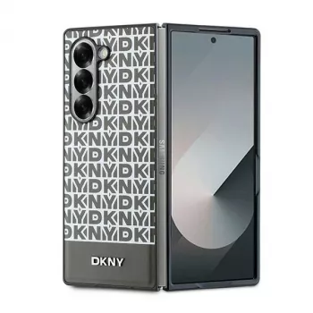 DKNY DKHMZFD6PSOSPW Samsung Galaxy Z Fold6 Back Cover Brown Repeat Pattern Bottom Stripe