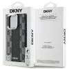DKNY DKHMP16XPCPVSLK Kietas dėklas su languotu raštu MagSafe, skirtas iPhone 16 Pro Max 6.9, juodas