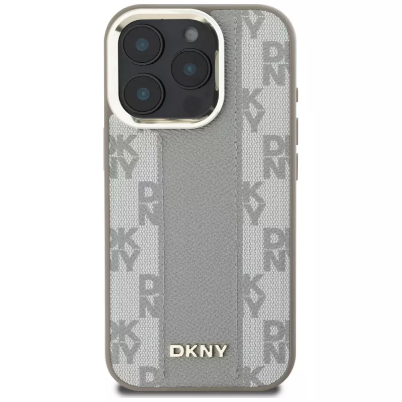 DKNY Checkered Pattern MagSafe Case, skirtas iPhone 16 Pro Max - Smėlio spalvos