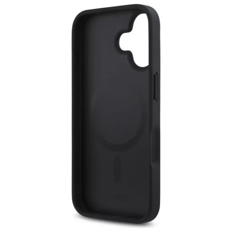 DKNY DKHMP16SPSHRPSK iPhone 16 6.1 Kietas Dėklas Juodas Repeat Pattern Stack Logo MagSafe