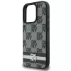 DKNY DKHCP16LPCPTSSK Kietas dėklas, skirtas Apple iPhone 16 Pro 6,3 colio, juodas, languotas raštas ir spausdintos juostelės