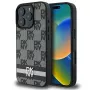 DKNY DKHCP16LPCPTSSK Kietas dėklas, skirtas Apple iPhone 16 Pro 6,3 colio, juodas, languotas raštas ir spausdintos juostelės