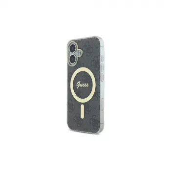 Guess GUHMP16SH4STK Dėklas Apple iPhone 16 6,1 colio juodas IML 4G MagSafe