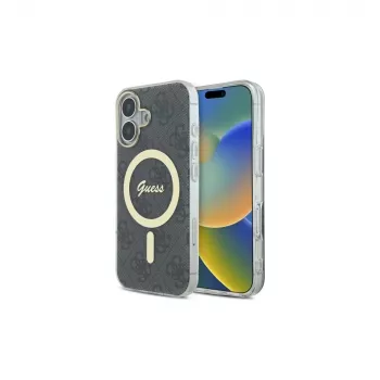 Guess GUHMP16MH4STK Dėklas Apple iPhone 16 Plus 6,7 colio juodas IML 4G MagSafe