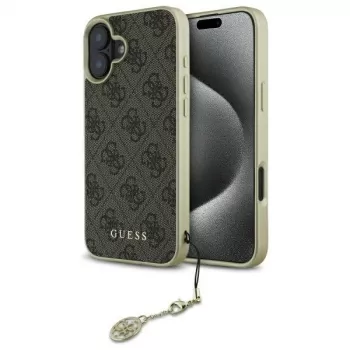 Guess GUHCP16SGF4GBR Hardcase, skirta Apple iPhone 16 6,1 colio, ruda, 4G Charms kolekcija