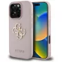 Guess Grained Big 4G Logo Small Classic Logo Back Cover, skirta Apple iPhone 16 Pro (rožinė)