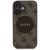 Guess 4G Circle Classic Logo MagSafe dėklas, skirtas iPhone 16, rudas