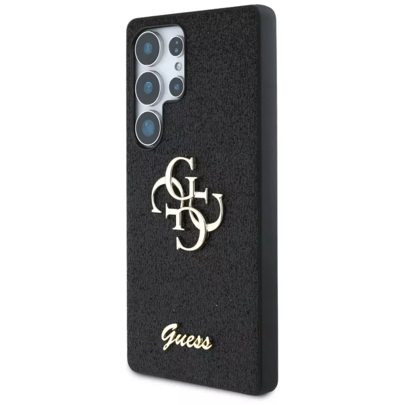 Guess Fixed Glitter Big 4G Metal Logo Case, skirtas Samsung Galaxy S25 Ultra (juoda)