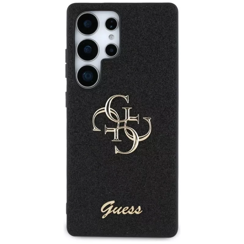 Guess Fixed Glitter Big 4G Metal Logo Case, skirtas Samsung Galaxy S25 Ultra (juoda)