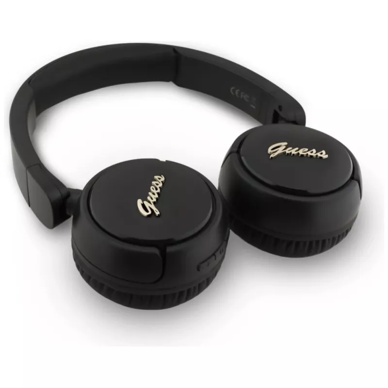 Guess Metal Logo Script belaidės Bluetooth 5.3 ausinės, juodos