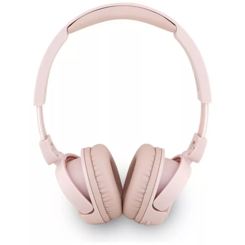 Guess Metal Logo Script belaidės Bluetooth 5.3 ausinės ant ausų (rožinės)