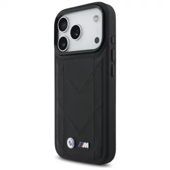 BMW M Quilted Logo MagSafe dėklas, skirtas Apple iPhone 17 Pro, juodas