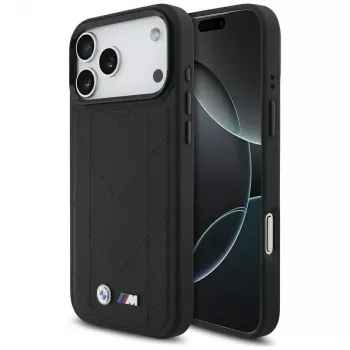BMW M Quilted Logo MagSafe dėklas, skirtas Apple iPhone 17 Pro Max, juodas