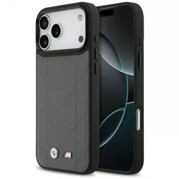 BMW M Quilted Logo MagSafe Case, skirtas iPhone 17 Pro Max, antracito spalvos