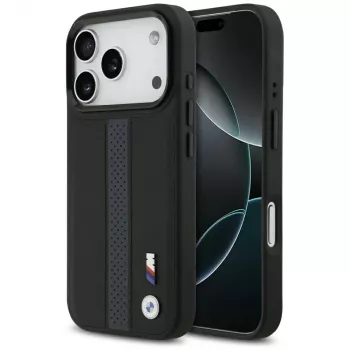BMW M Perforated Stripe Logo MagSafe Case, skirtas iPhone 17 Pro, mėlynas