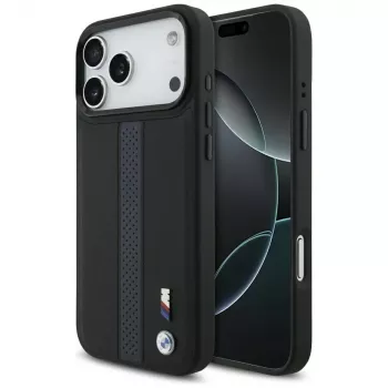 BMW M Perforated Stripe Logo MagSafe Case, skirtas iPhone 17 Pro Max, mėlynas