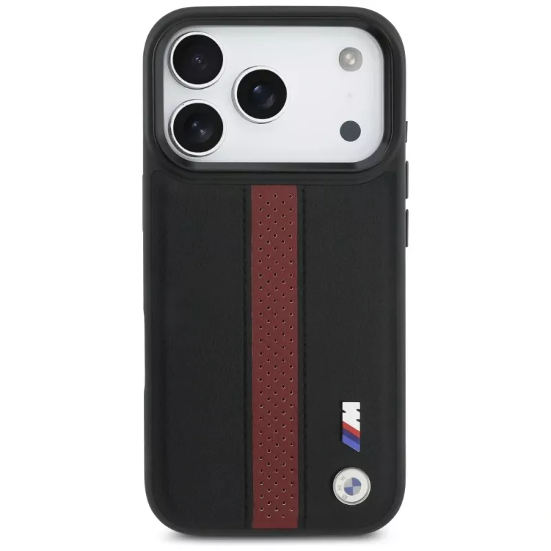 BMW M Perforated Stripe Logo MagSafe Case for iPhone 17 Pro Red