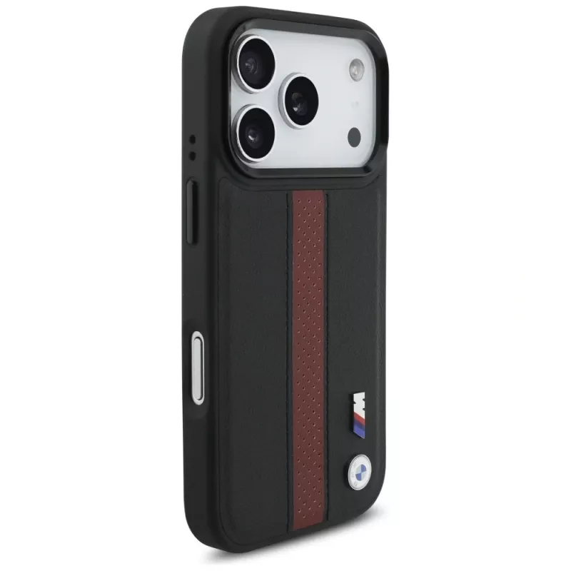 BMW M Perforated Stripe Logo MagSafe Case for iPhone 17 Pro Red